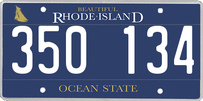 RI license plate 350134