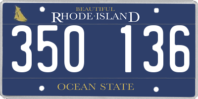 RI license plate 350136