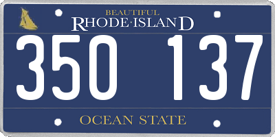 RI license plate 350137
