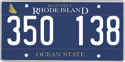 RI license plate 350138