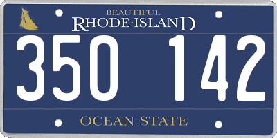 RI license plate 350142