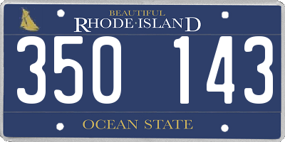 RI license plate 350143