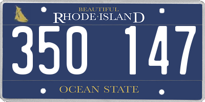 RI license plate 350147