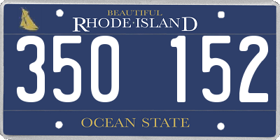 RI license plate 350152