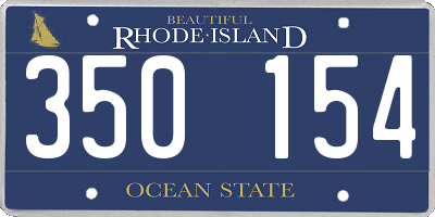 RI license plate 350154