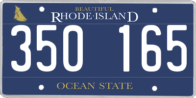 RI license plate 350165