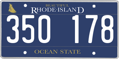 RI license plate 350178