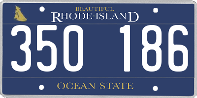 RI license plate 350186