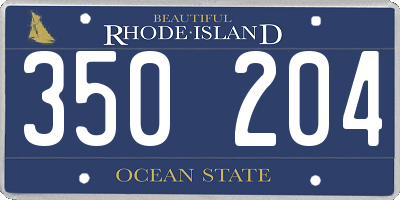 RI license plate 350204