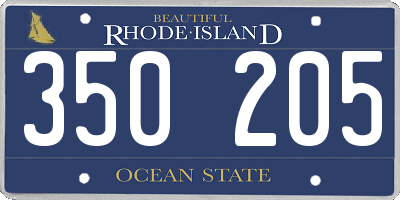 RI license plate 350205