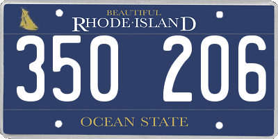 RI license plate 350206