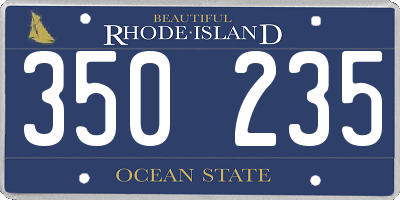 RI license plate 350235