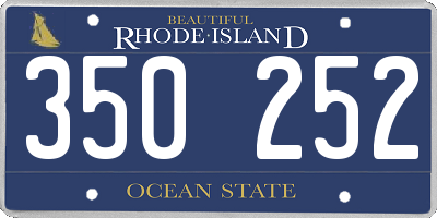 RI license plate 350252