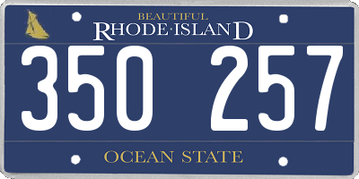 RI license plate 350257