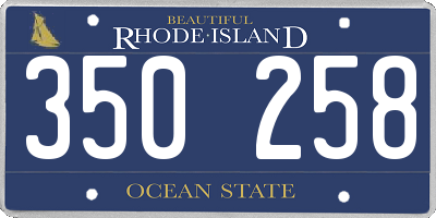 RI license plate 350258