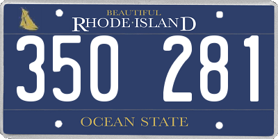 RI license plate 350281