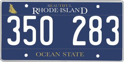 RI license plate 350283