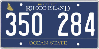 RI license plate 350284