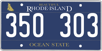RI license plate 350303