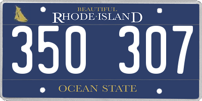 RI license plate 350307