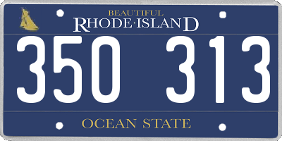 RI license plate 350313