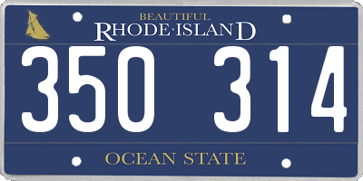 RI license plate 350314