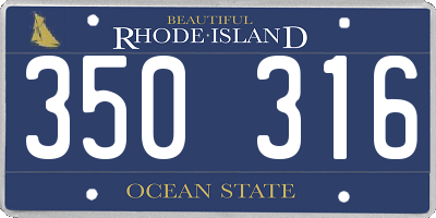 RI license plate 350316