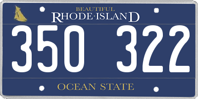 RI license plate 350322