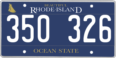RI license plate 350326