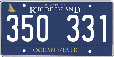 RI license plate 350331