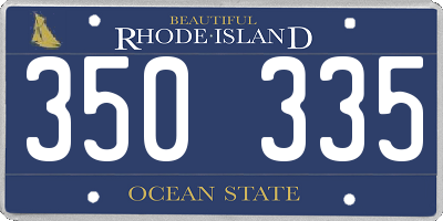RI license plate 350335