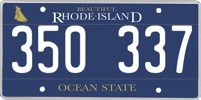 RI license plate 350337