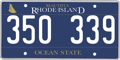 RI license plate 350339