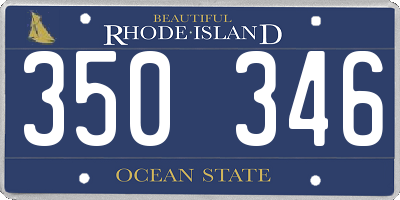 RI license plate 350346