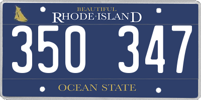 RI license plate 350347