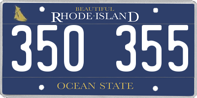 RI license plate 350355