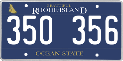 RI license plate 350356