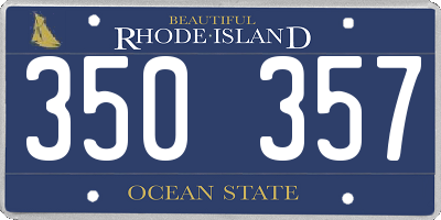 RI license plate 350357