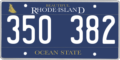 RI license plate 350382