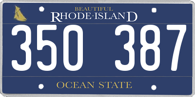 RI license plate 350387