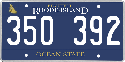 RI license plate 350392