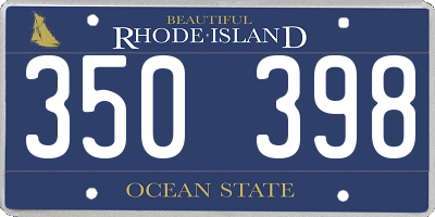 RI license plate 350398