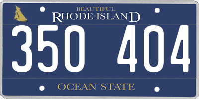 RI license plate 350404