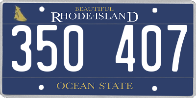 RI license plate 350407