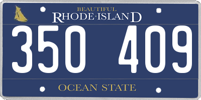 RI license plate 350409