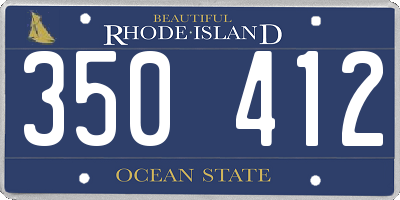 RI license plate 350412