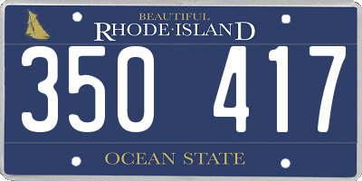 RI license plate 350417