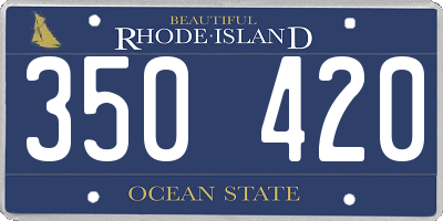 RI license plate 350420