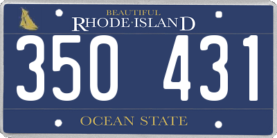 RI license plate 350431