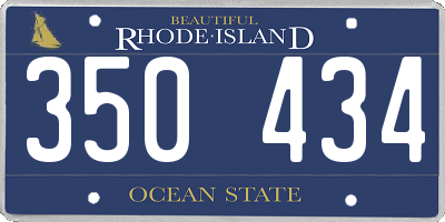 RI license plate 350434